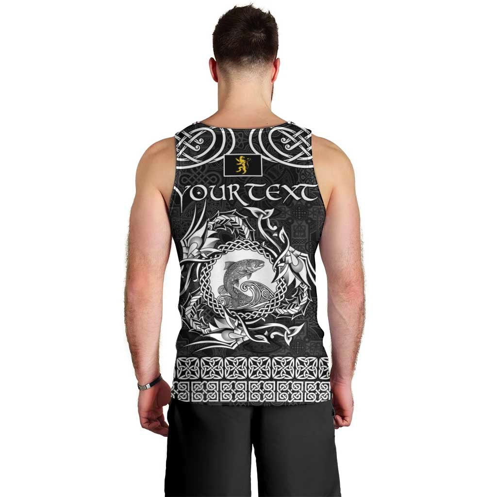 Personalized Cardiganshire Ceredigion Men Tank Top Black Leaping Salmon Celtic-inspired - Wonder Print Shop