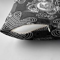 Personalized Cardiganshire Ceredigion Pillow Cover Black Leaping Salmon Celtic-inspired - Wonder Print Shop