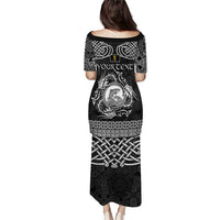 Personalized Cardiganshire Ceredigion Puletasi Black Leaping Salmon Celtic-inspired - Wonder Print Shop