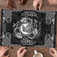 Personalized Cardiganshire Ceredigion Puzzle Black Leaping Salmon Celtic-inspired - Wonder Print Shop