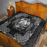 Personalized Cardiganshire Ceredigion Quilt Black Leaping Salmon Celtic-inspired - Wonder Print Shop