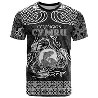 Personalized Cardiganshire Ceredigion T Shirt Black Leaping Salmon Celtic-inspired - Wonder Print Shop