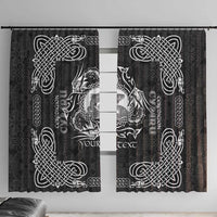 Personalized Cardiganshire Ceredigion Window Curtain Black Leaping Salmon Celtic-inspired - Wonder Print Shop