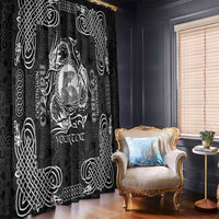 Personalized Cardiganshire Ceredigion Window Curtain Black Leaping Salmon Celtic-inspired - Wonder Print Shop