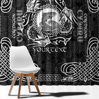 Personalized Cardiganshire Ceredigion Window Curtain Black Leaping Salmon Celtic-inspired - Wonder Print Shop