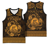 Personalized Cardiganshire Ceredigion Basketball Jersey Gold Leaping Salmon Celtic-inspired - Wonder Print Shop