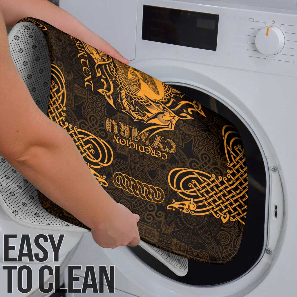 Personalized Cardiganshire Ceredigion Bathroom Set Gold Leaping Salmon Celtic-inspired - Wonder Print Shop