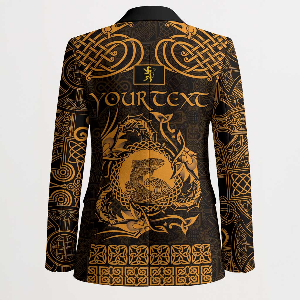 Personalized Cardiganshire Ceredigion Blazer Gold Leaping Salmon Celtic-inspired - Wonder Print Shop