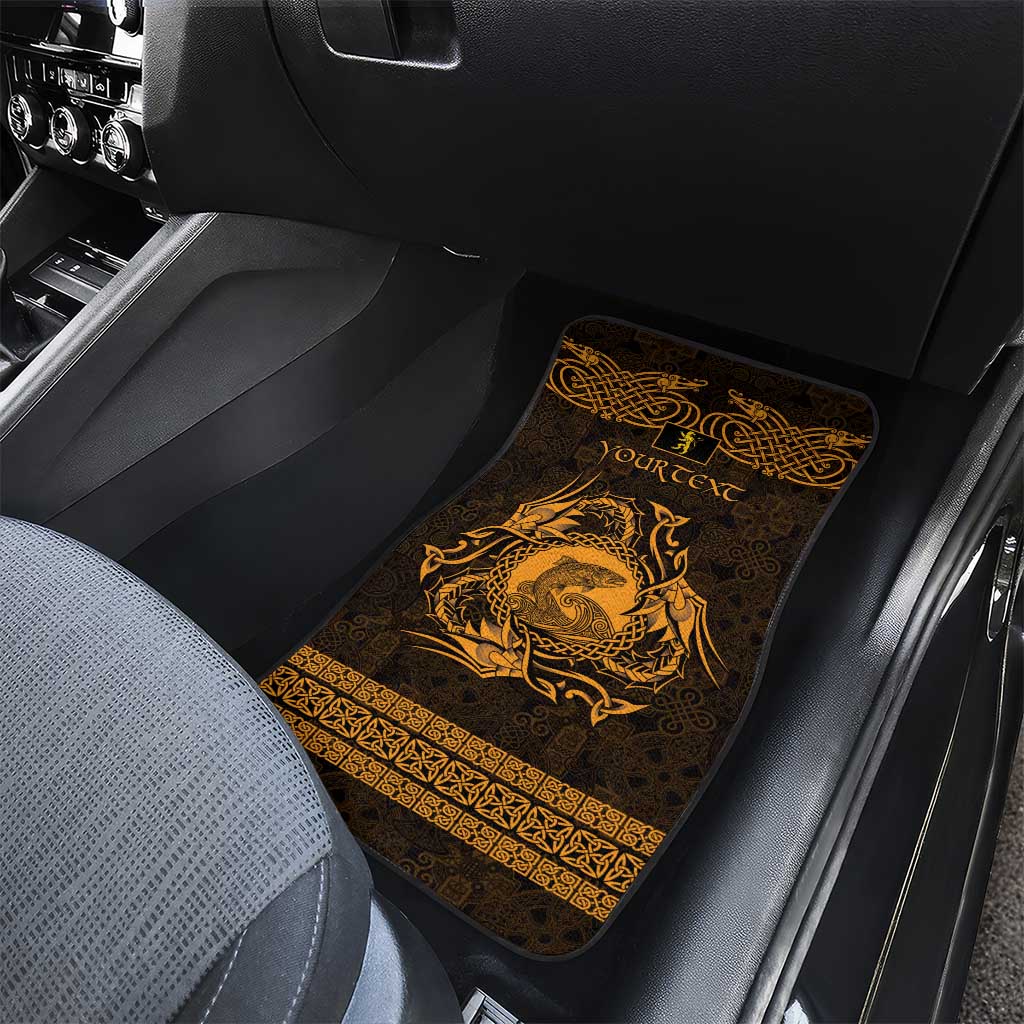 Personalized Cardiganshire Ceredigion Car Mats Gold Leaping Salmon Celtic-inspired - Wonder Print Shop