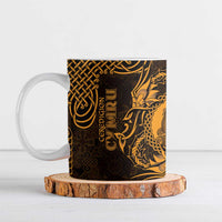 Personalized Cardiganshire Ceredigion Ceramic Mug Gold Leaping Salmon Celtic-inspired - Wonder Print Shop