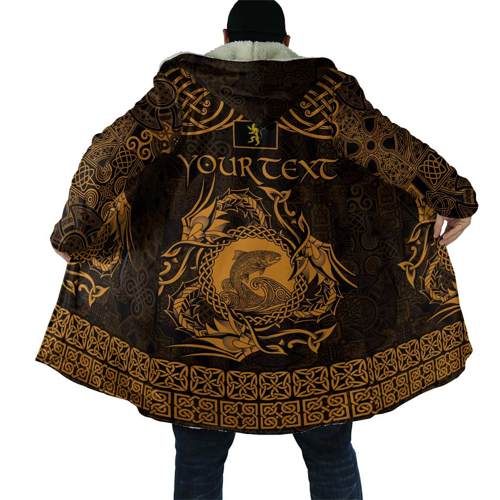 Personalized Cardiganshire Ceredigion Cloak Gold Leaping Salmon Celtic-inspired - Wonder Print Shop