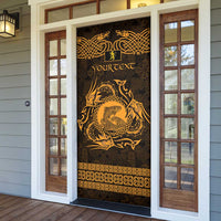 Personalized Cardiganshire Ceredigion Door Cover Gold Leaping Salmon Celtic-inspired - Wonder Print Shop