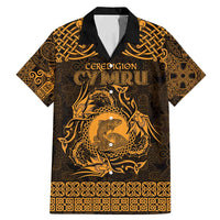 Personalized Cardiganshire Ceredigion Family Matching Mermaid Dress and Hawaiian Shirt Gold Leaping Salmon Celtic-inspired - Wonder Print Shop