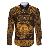 Personalized Cardiganshire Ceredigion Family Matching Mermaid Dress and Hawaiian Shirt Gold Leaping Salmon Celtic-inspired - Wonder Print Shop