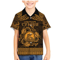 Personalized Cardiganshire Ceredigion Family Matching Mermaid Dress and Hawaiian Shirt Gold Leaping Salmon Celtic-inspired - Wonder Print Shop