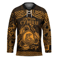 Personalized Cardiganshire Ceredigion Hockey Jersey Gold Leaping Salmon Celtic-inspired - Wonder Print Shop