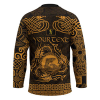 Personalized Cardiganshire Ceredigion Hockey Jersey Gold Leaping Salmon Celtic-inspired - Wonder Print Shop