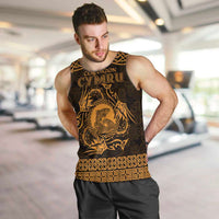 Personalized Cardiganshire Ceredigion Men Tank Top Gold Leaping Salmon Celtic-inspired - Wonder Print Shop