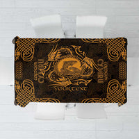 Personalized Cardiganshire Ceredigion Tablecloth Gold Leaping Salmon Celtic-inspired - Wonder Print Shop
