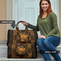 Personalized Cardiganshire Ceredigion Travel Bag Gold Leaping Salmon Celtic-inspired - Wonder Print Shop
