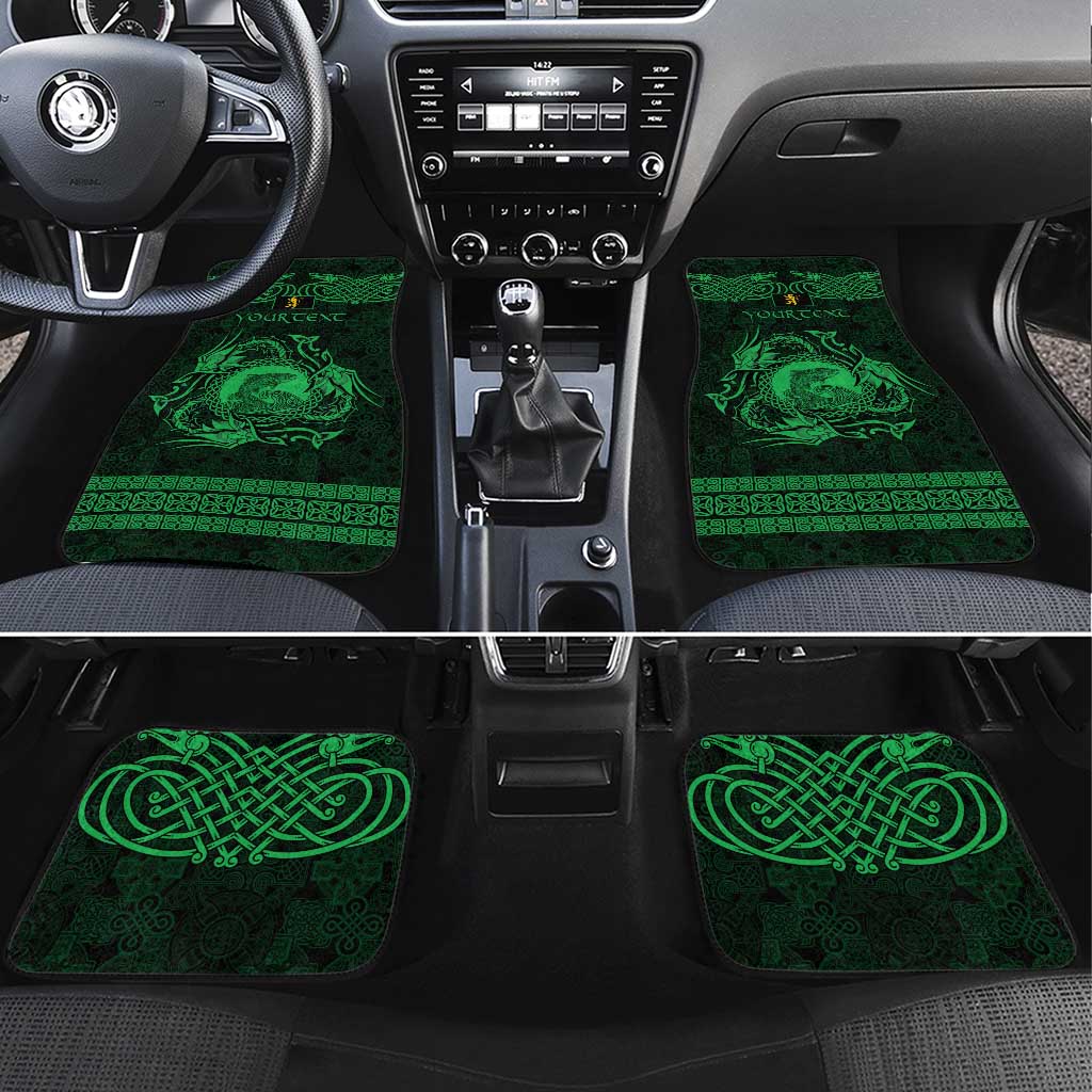 Personalized Cardiganshire Ceredigion Car Mats Green Leaping Salmon Celtic-inspired - Wonder Print Shop