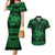 Personalized Cardiganshire Ceredigion Couples Matching Mermaid Dress and Hawaiian Shirt Green Leaping Salmon Celtic-inspired - Wonder Print Shop