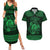 Personalized Cardiganshire Ceredigion Couples Matching Summer Maxi Dress and Hawaiian Shirt Green Leaping Salmon Celtic-inspired - Wonder Print Shop