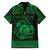 Personalized Cardiganshire Ceredigion Family Matching Long Sleeve Bodycon Dress and Hawaiian Shirt Green Leaping Salmon Celtic-inspired - Wonder Print Shop