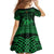 Personalized Cardiganshire Ceredigion Family Matching Off Shoulder Maxi Dress and Hawaiian Shirt Green Leaping Salmon Celtic-inspired - Wonder Print Shop