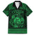 Personalized Cardiganshire Ceredigion Family Matching Off Shoulder Short Dress and Hawaiian Shirt Green Leaping Salmon Celtic-inspired - Wonder Print Shop