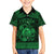 Personalized Cardiganshire Ceredigion Family Matching Off Shoulder Short Dress and Hawaiian Shirt Green Leaping Salmon Celtic-inspired - Wonder Print Shop