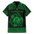 Personalized Cardiganshire Ceredigion Family Matching Short Sleeve Bodycon Dress and Hawaiian Shirt Green Leaping Salmon Celtic-inspired - Wonder Print Shop