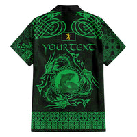 Personalized Cardiganshire Ceredigion Family Matching Tank Maxi Dress and Hawaiian Shirt Green Leaping Salmon Celtic-inspired - Wonder Print Shop