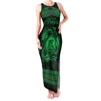 Personalized Cardiganshire Ceredigion Family Matching Tank Maxi Dress and Hawaiian Shirt Green Leaping Salmon Celtic-inspired - Wonder Print Shop