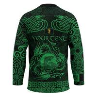 Personalized Cardiganshire Ceredigion Hockey Jersey Green Leaping Salmon Celtic-inspired - Wonder Print Shop
