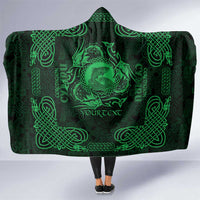 Personalized Cardiganshire Ceredigion Hooded Blanket Green Leaping Salmon Celtic-inspired - Wonder Print Shop