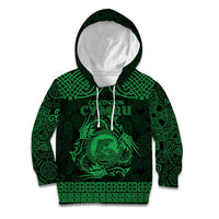 Personalized Cardiganshire Ceredigion Kid Hoodie Green Leaping Salmon Celtic-inspired - Wonder Print Shop