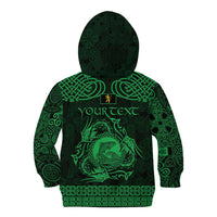 Personalized Cardiganshire Ceredigion Kid Hoodie Green Leaping Salmon Celtic-inspired - Wonder Print Shop