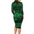 Personalized Cardiganshire Ceredigion Long Sleeve Bodycon Dress Green Leaping Salmon Celtic-inspired - Wonder Print Shop