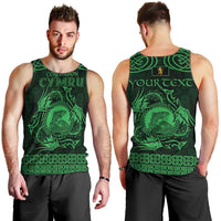 Personalized Cardiganshire Ceredigion Men Tank Top Green Leaping Salmon Celtic-inspired - Wonder Print Shop