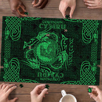 Personalized Cardiganshire Ceredigion Puzzle Green Leaping Salmon Celtic-inspired - Wonder Print Shop