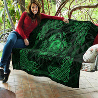 Personalized Cardiganshire Ceredigion Quilt Green Leaping Salmon Celtic-inspired - Wonder Print Shop