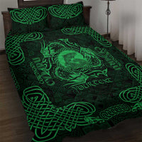 Personalized Cardiganshire Ceredigion Quilt Bed Set Green Leaping Salmon Celtic-inspired - Wonder Print Shop