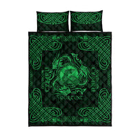Personalized Cardiganshire Ceredigion Quilt Bed Set Green Leaping Salmon Celtic-inspired - Wonder Print Shop