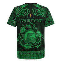 Personalized Cardiganshire Ceredigion Rugby Jersey Green Leaping Salmon Celtic-inspired - Wonder Print Shop