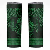 Personalized Cardiganshire Ceredigion Skinny Tumbler Green Leaping Salmon Celtic-inspired - Wonder Print Shop