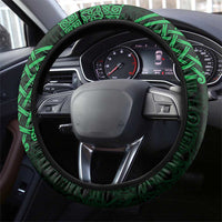 Cardiganshire Ceredigion Steering Wheel Cover Green Leaping Salmon Celtic-inspired - Wonder Print Shop