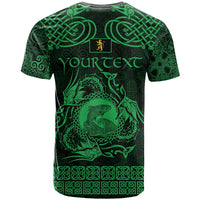 Personalized Cardiganshire Ceredigion T Shirt Green Leaping Salmon Celtic-inspired - Wonder Print Shop