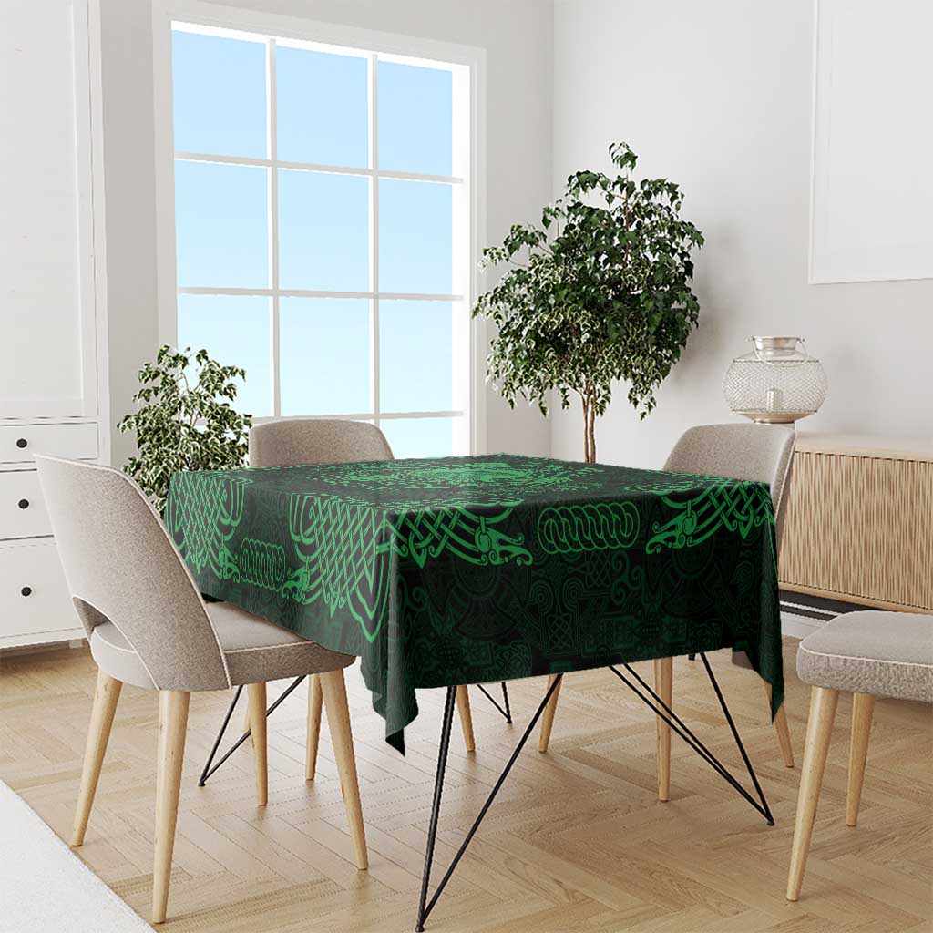 Personalized Cardiganshire Ceredigion Tablecloth Green Leaping Salmon Celtic-inspired - Wonder Print Shop