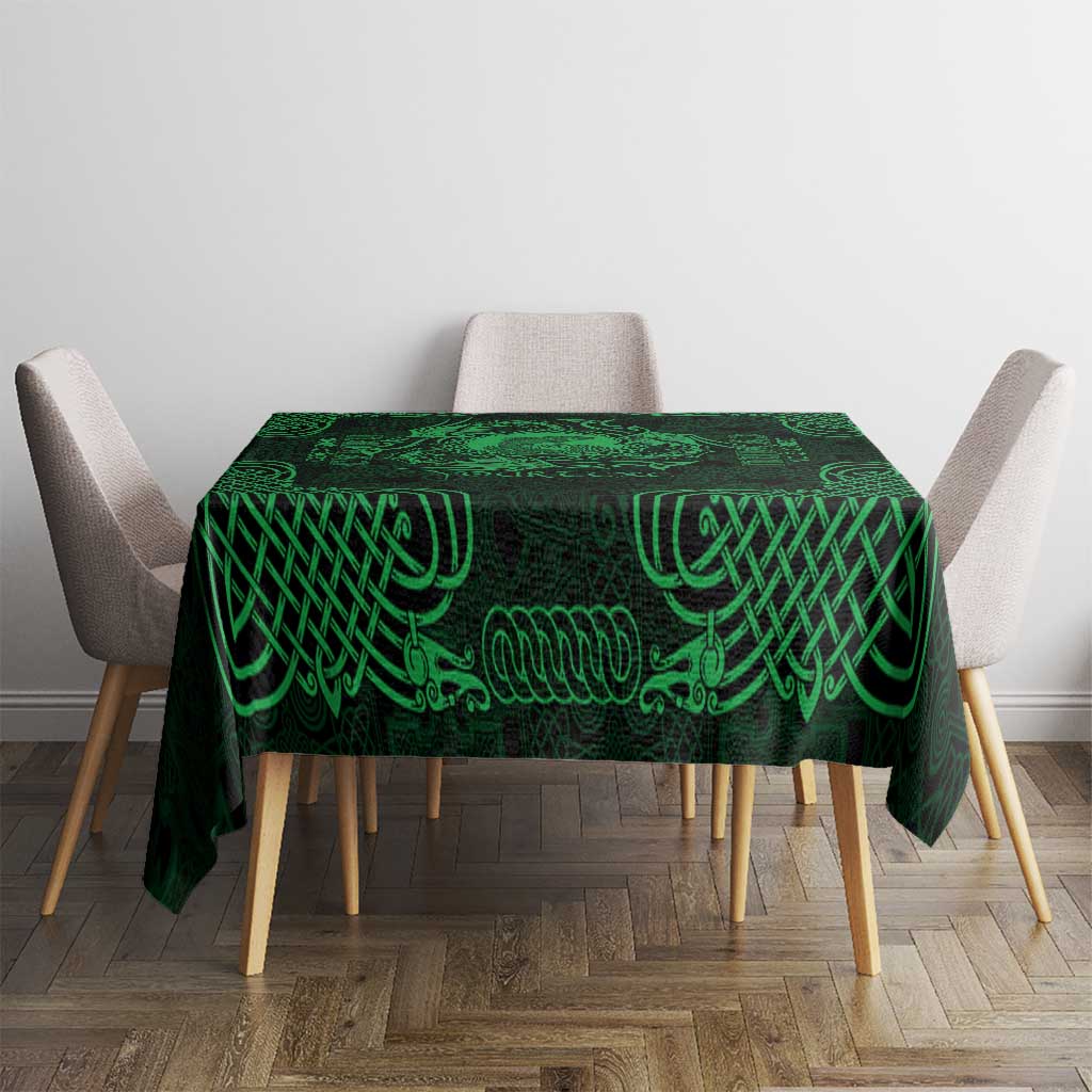 Personalized Cardiganshire Ceredigion Tablecloth Green Leaping Salmon Celtic-inspired - Wonder Print Shop